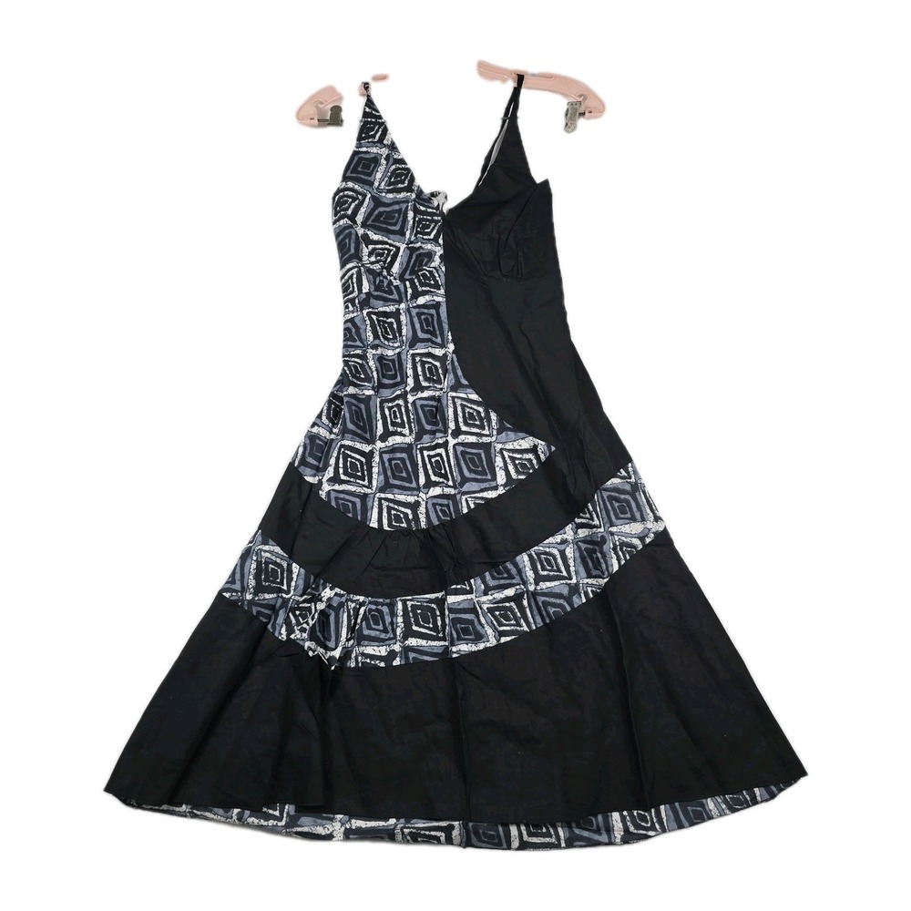 Sacred Threads Women's Size Medium Black Geometric Patterned‎ Dress New